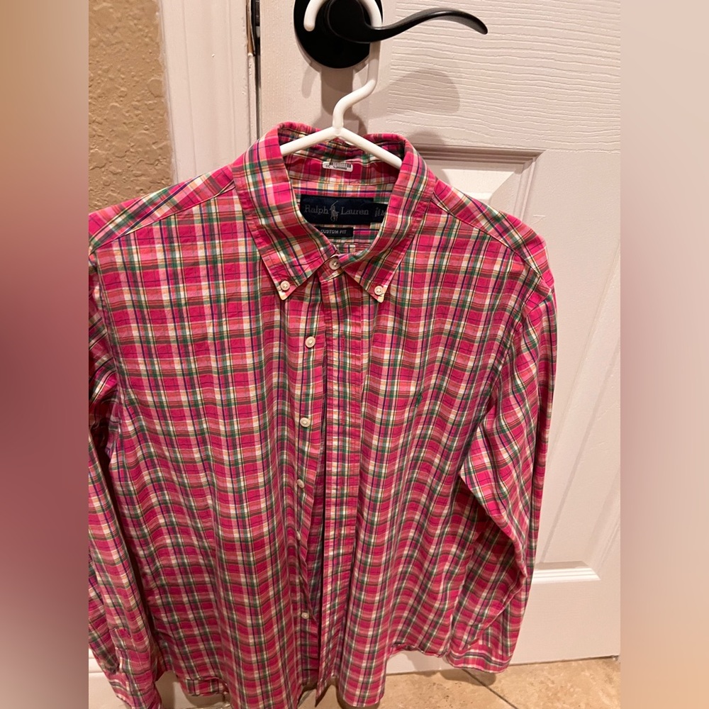 Ralph Lauren Pink Plaid Button-Down Shirt Men’s.